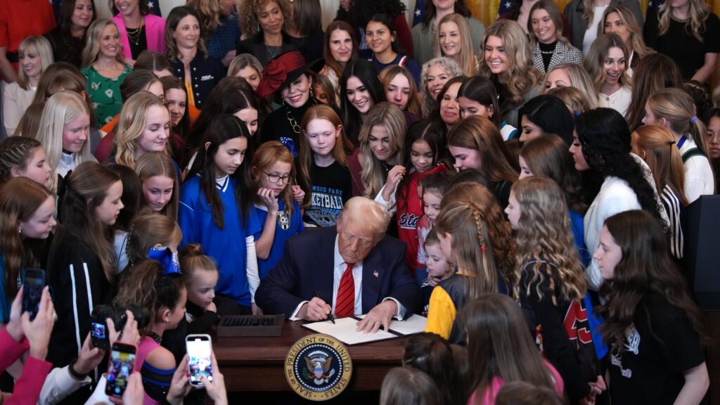 Trump signs order that seeks to ban transgender athletes from women’s sports