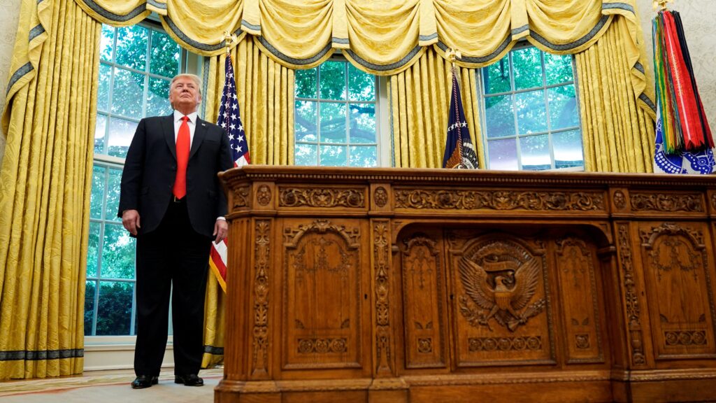 Trump removes 150-year-old Resolute Desk from the Oval Office to be ‘lightly refinished’