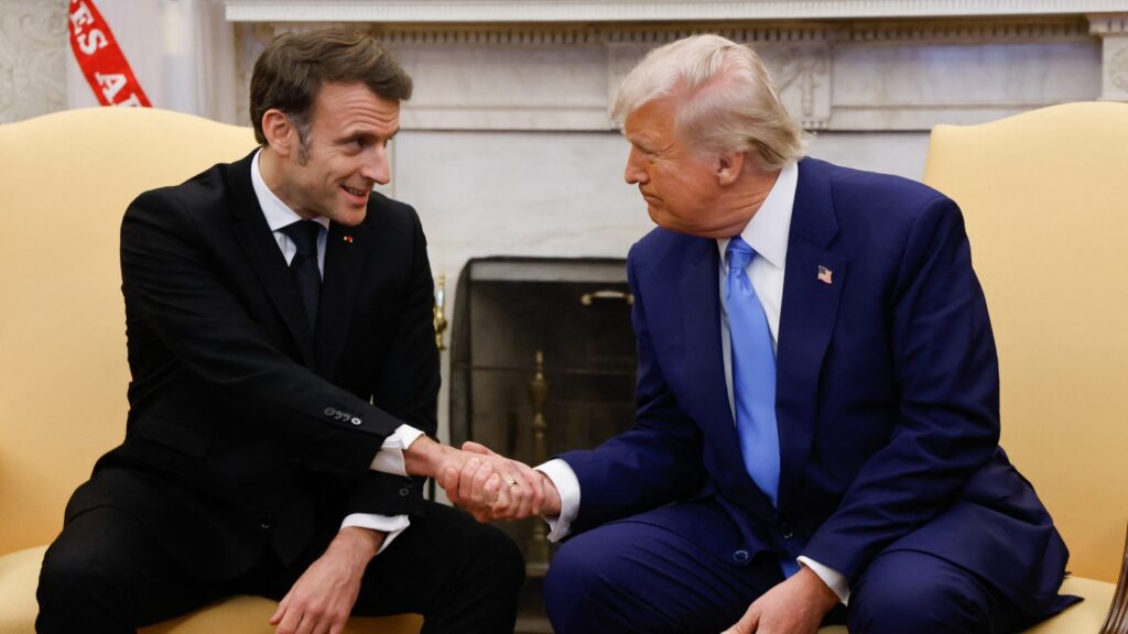 Trump and Macron meet in Washington as Europe pleads for continued help for Ukraine