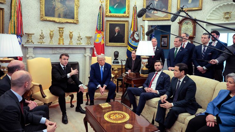 In Oval Office talks with Trump, Macron defends the nature of European support for Ukraine | CNN Politics