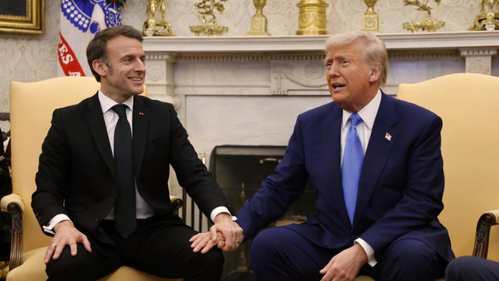 Macron disagrees with Trump over European funding for Ukraine | AP News