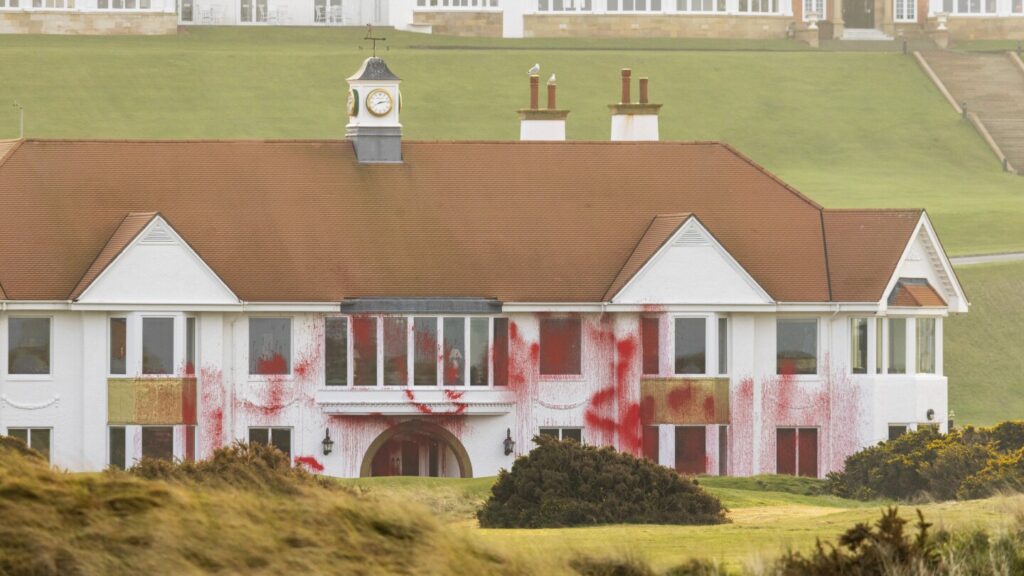 Activists vandalize Trump golf resort over his comments on emptying out Gaza