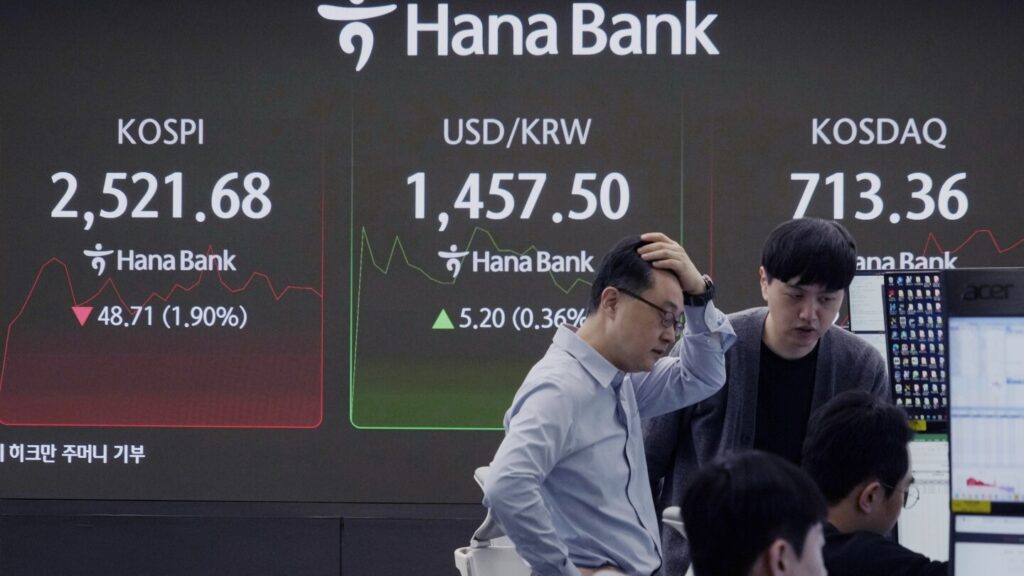 Asian shares dip in an echo of Wall Street’s sell-off amid alarm over Trump’s tariffs