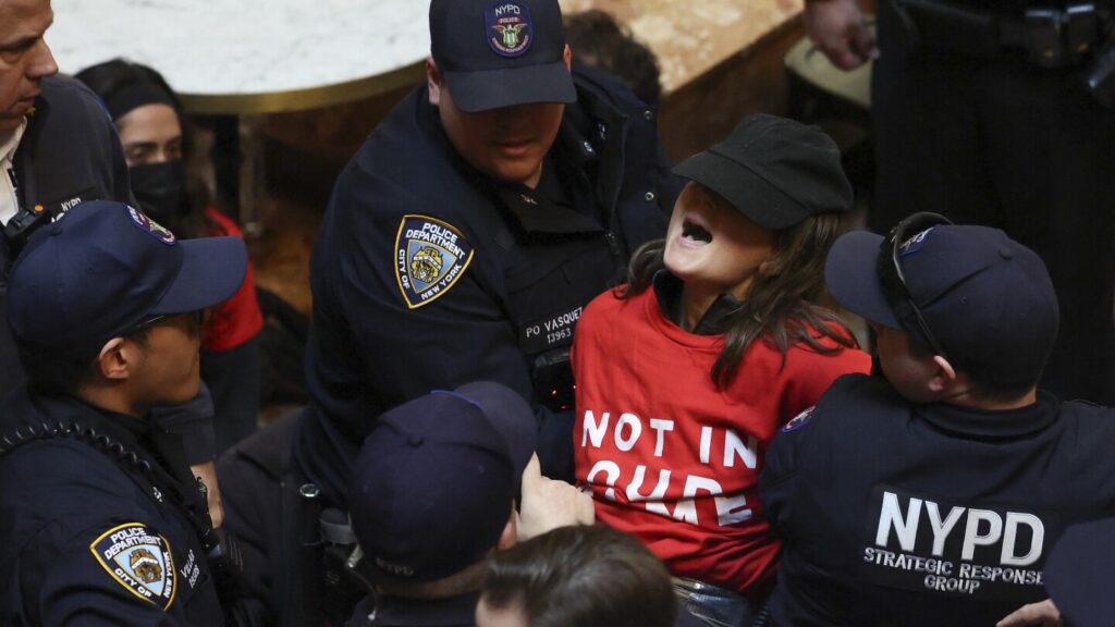 Jewish protesters flood Trump Tower’s lobby to demand the Columbia University activist’s release