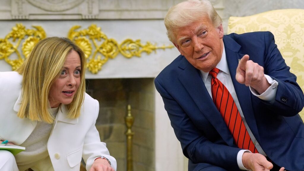 Donald Trump claims tariffs are making the US ‘rich’ as Italian PM Giorgia Meloni visits the White House