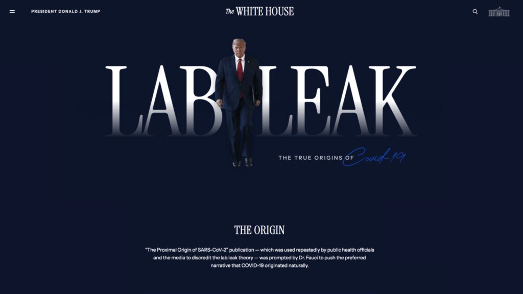 ‘Lab Leak,’ a flashy page on the virus’ origins, replaces government COVID sites