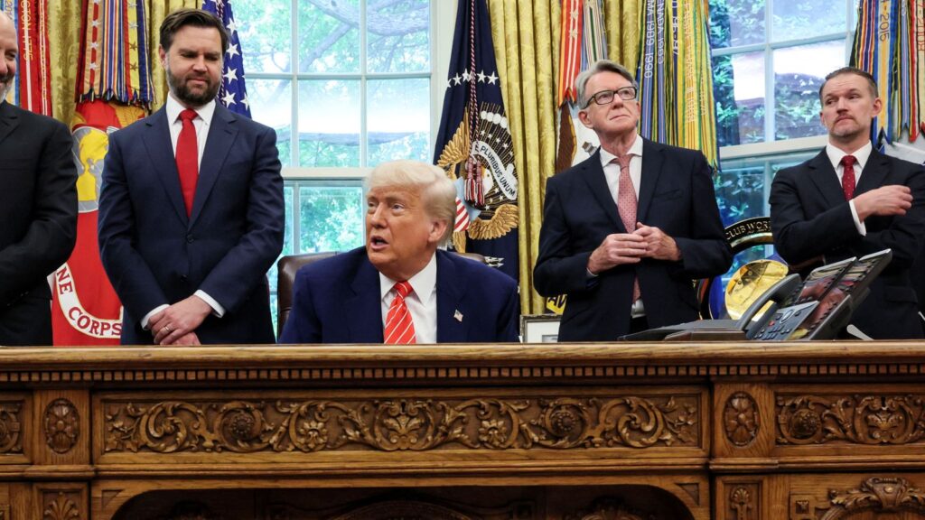 Trump’s big reveal of trade deal with UK was awkward spectacle