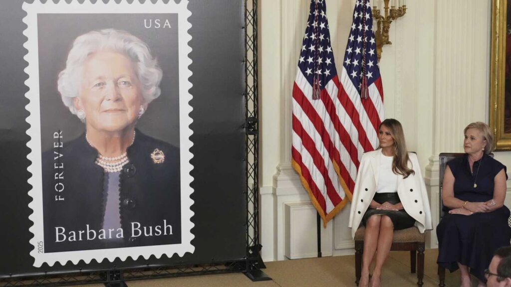 Melania Trump hosts White House event to unveil Barbara Bush postage stamp