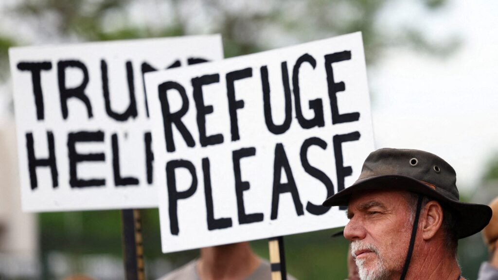First white South Africans classified by Trump as refugees due to arrive in U.S.