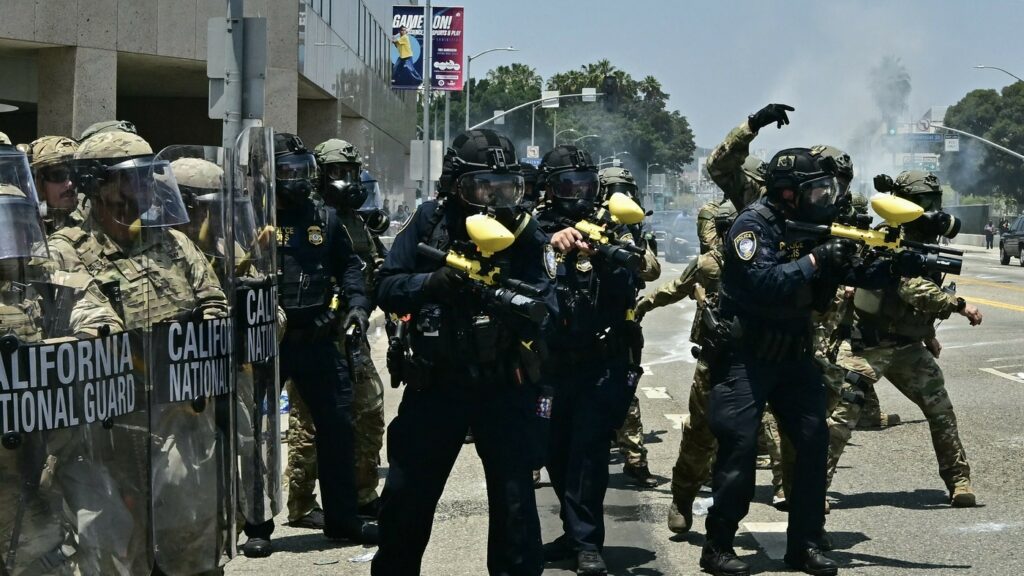 Los Angeles mayor Karen Bass reacts to federalized National Guard troops in her city