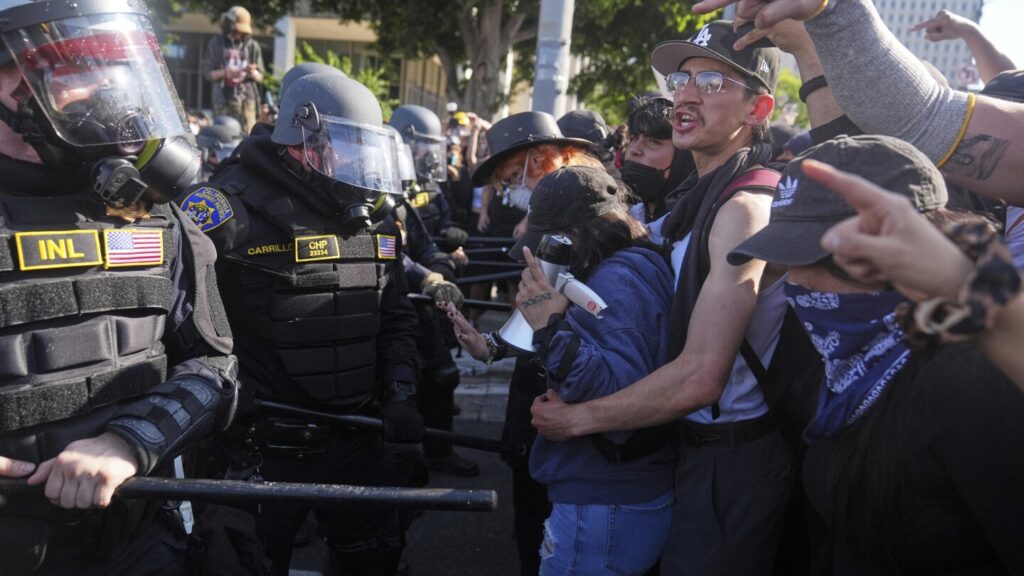 Trump vows to ‘HIT’ any protester who spits on police. He pardoned those who did far worse on Jan. 6