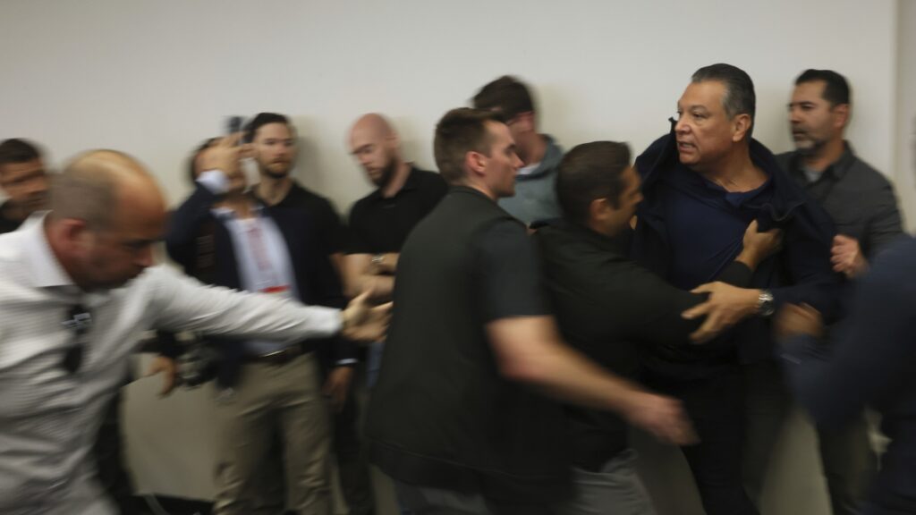 Sen. Padilla forcibly removed from DHS press conference in Los Angeles